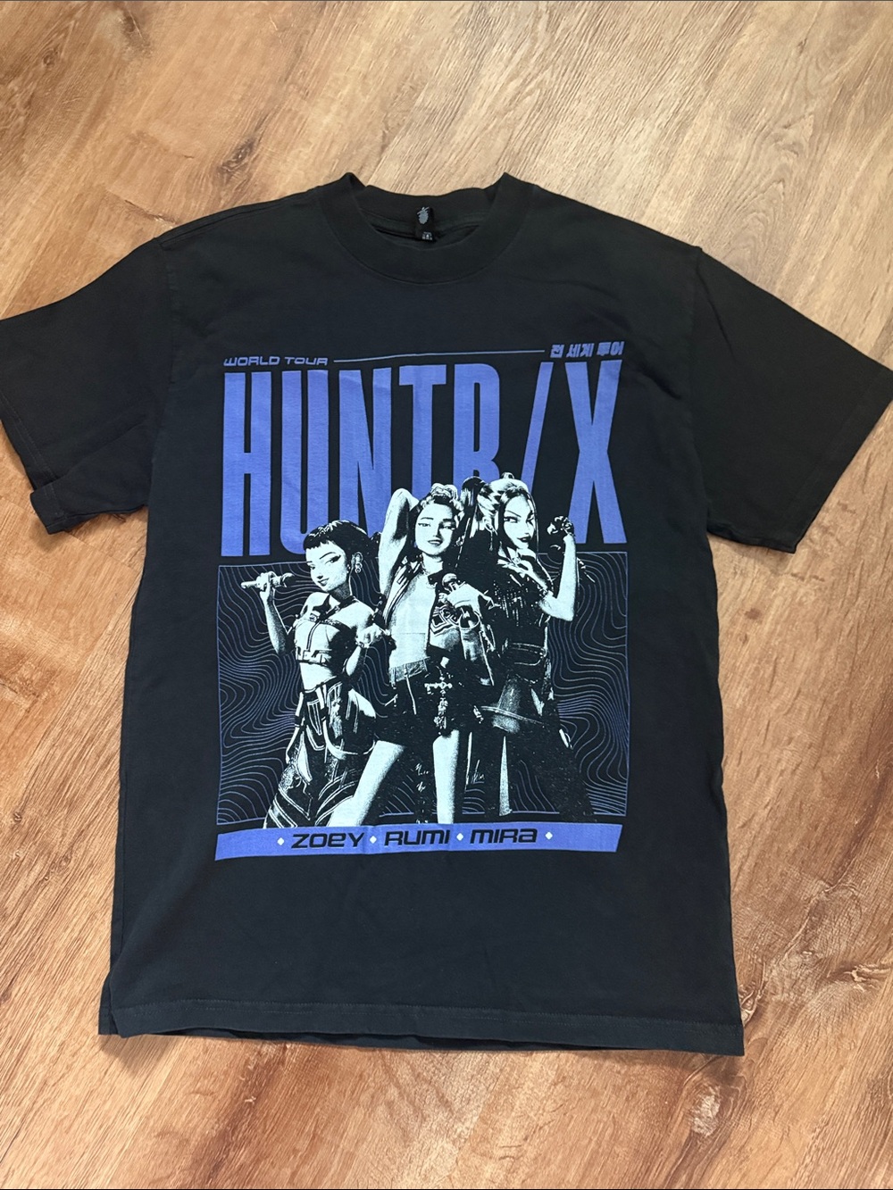 HUNTR/ X Black Graphic Tour T‑Shirt